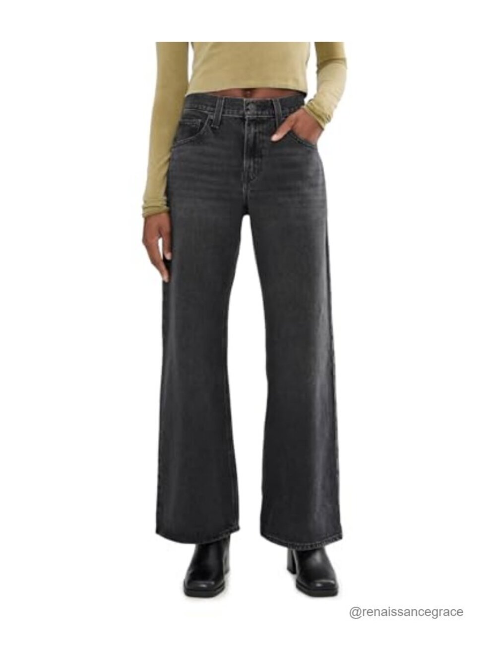 Middy Loose Boot Jeans Mid Rise 100% Cotton Non-Stretch 31" Inseam